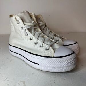 Converse Chuck Taylor Cream Lift High Top Platform Sneakers